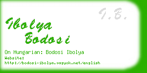 ibolya bodosi business card